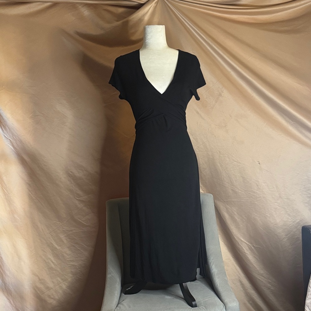 Banana Republic Black V-Neck Maxi Dress